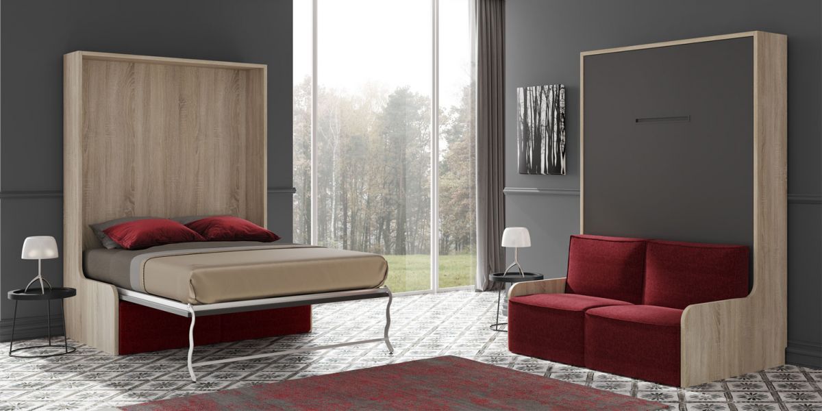 Cama vertical especial pladur + sofa