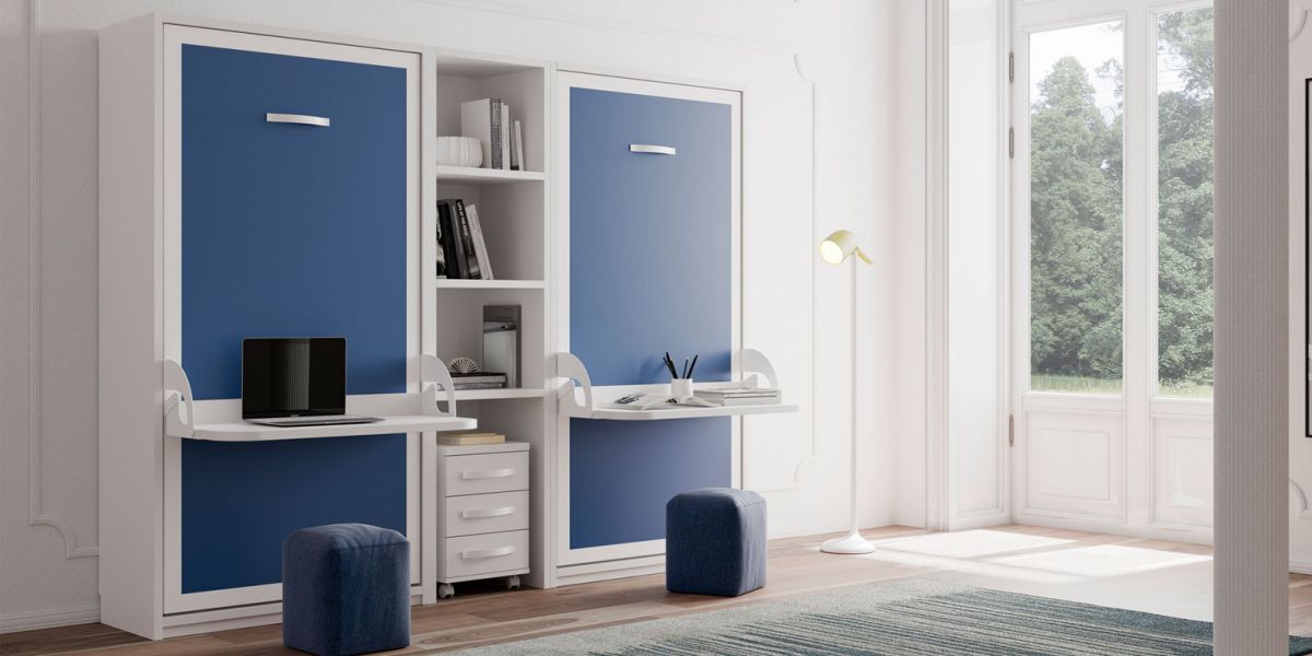 Cama abatible vertical escritorio cama 105x190