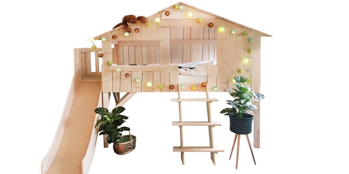 Cama infantil cabaÃa tobogan plataforma  cabaÃ±a
